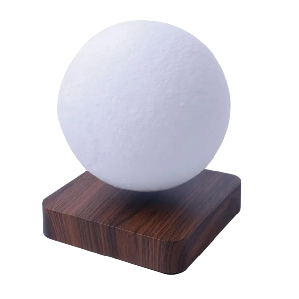 Dekorativ LED-lys LED-natlampe svævende måne magnetisk natlampe 3D-lampe 21,5 x 17,8 cm mørkebrun