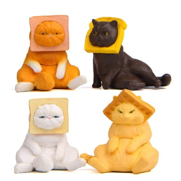 Dekoratív miniatúrák macskákból 4 db 1