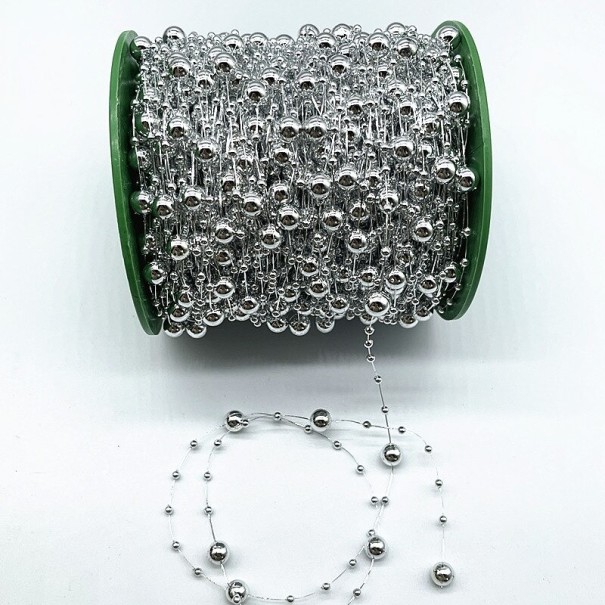 Dekorativ pärlkedja 4,57 m silver