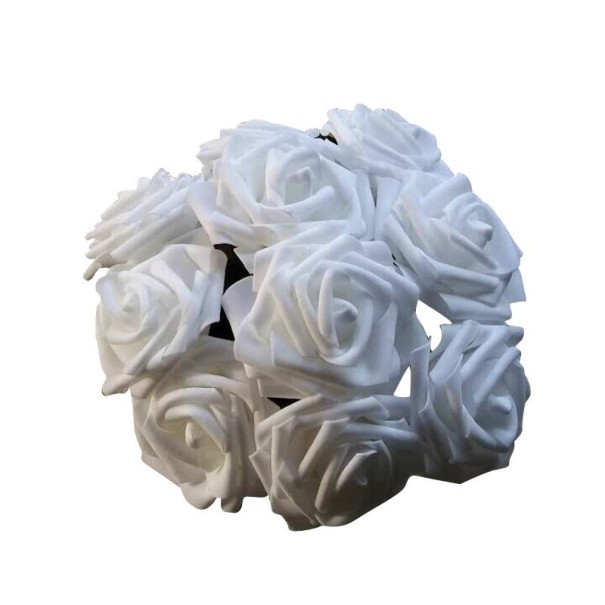 Dekorativ rosebuket - 10 stk. hvid