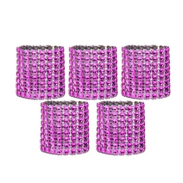 Dekoratív szalvétagyűrűk 10 db sötét rózsaszín