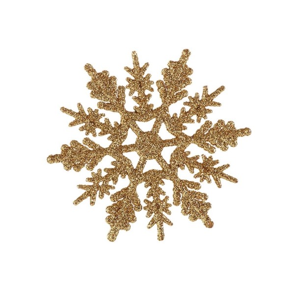 Dekorativa snöflingor 12 st guld