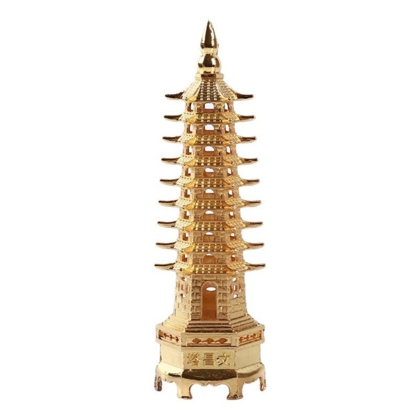Dekorative Feng Shui Pagode golden