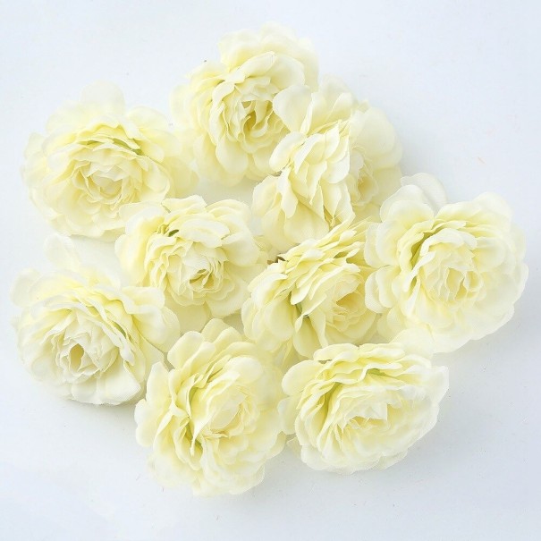 Dekorative kunstige blomster 10 stk. hvid