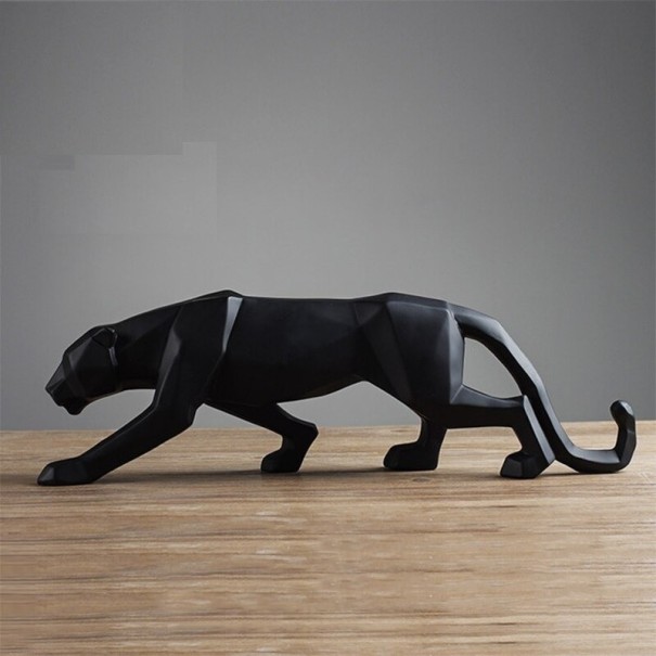 Dekorative Leopardenskulptur schwarz L