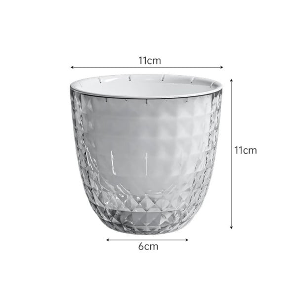 Dekorativer zweischichtiger Selbstbewässerungspflanztopf 11 x 11 x 6 cm Transparenter Kunststoffpflanztopf mit Wasseraufnahme Wasserspeicher 1