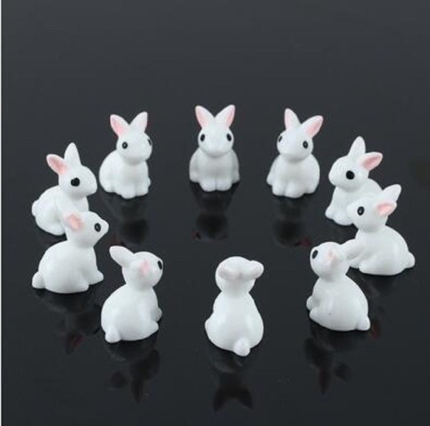 Dekoratívne miniatúry zajačikov 10 ks 1
