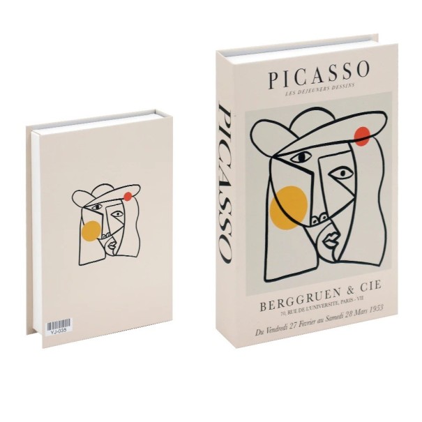 Dekorativní falešná kniha s úložným prostorem, otevíratelná, design Picasso 1