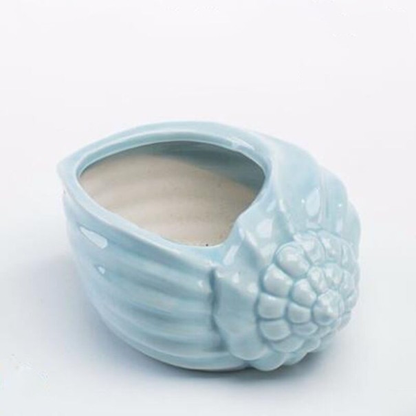 Dekorativní květináč ve tvaru mušle světle modrá 6