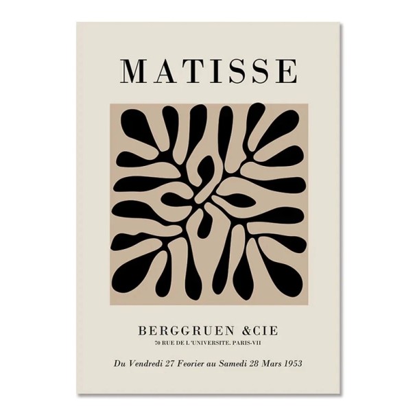 Dekorativní plakát na zeď abstraktní tvary s nápisem 40 × 60 cm tisk na plátno černo-béžový moderní grafický motiv do interiéru bez rámu 1