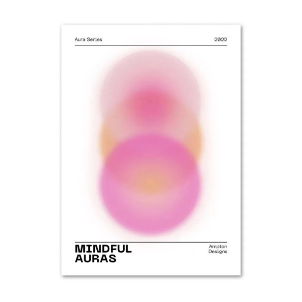 Dekorativní plakát na zeď aura motiv 40 x 60 cm tisk na plátno růžový design bez rámu moderní dekorace interiéru 1