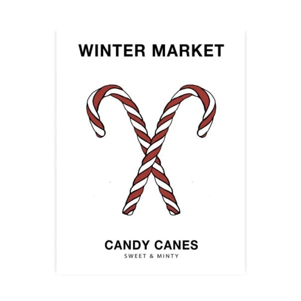 Dekorativní plakát na zeď vánoční motiv cukrové hůlky 21 x 30 cm plátěný tisk červenobílý měkký plakát do interiéru bez rámu 1