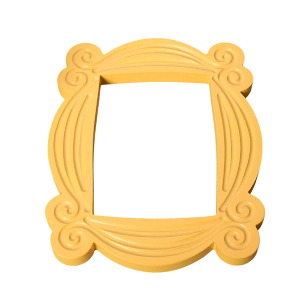 Dekorativní rámeček Přátelé 25,5 x 20,5 x 1,5 cm dřevo žlutý stylový rámeček dekorace do bytu oživení interiéru 1