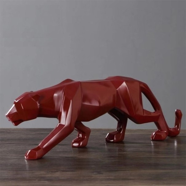 Dekorativní socha leoparda červená S