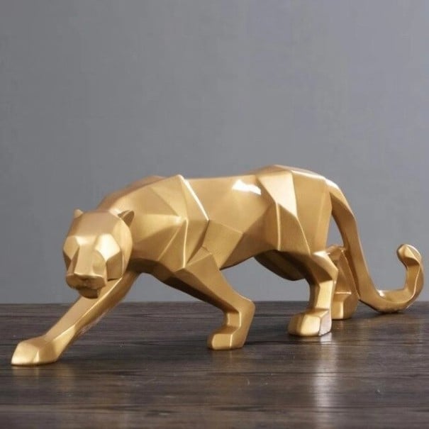 Dekorativní socha leoparda zlatá S