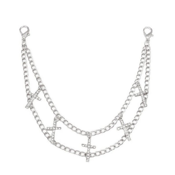 Dekorativt kedjearmband för handväska med korshängare Metalllegering Silver dekorativt kedjearmband för handväska ersättningskort handtag 1