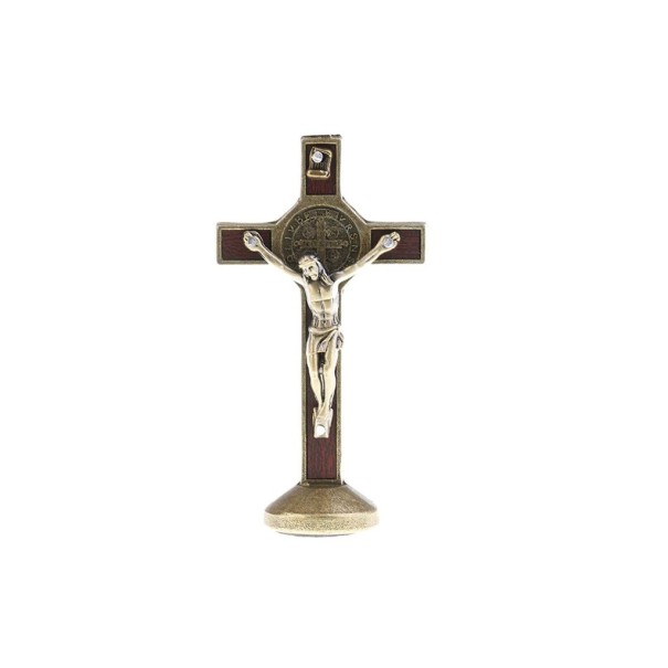 Dekorativt kors med Jesus brons