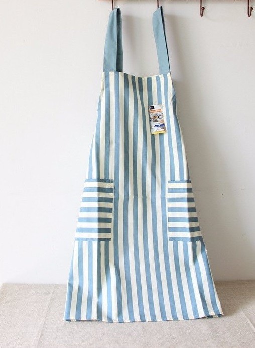 Delantal de cocina a rayas J2246 azul