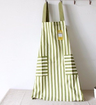 Delantal de cocina a rayas J2246 verde