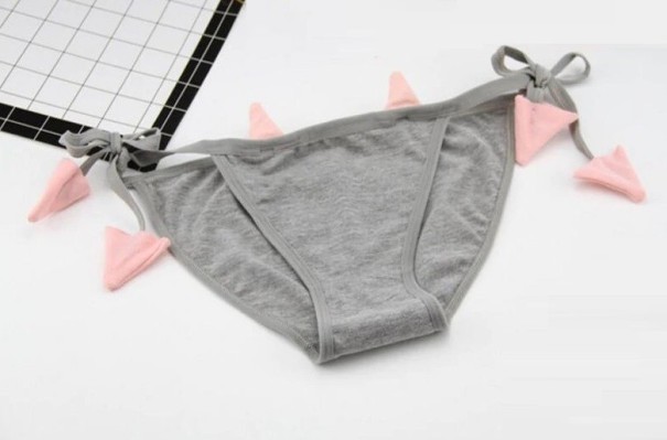 Demon Tail Panties grey