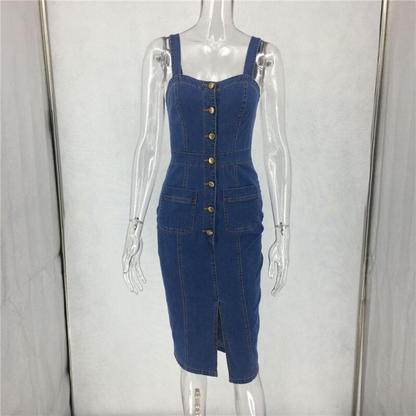 Denim Midi Dress blue M