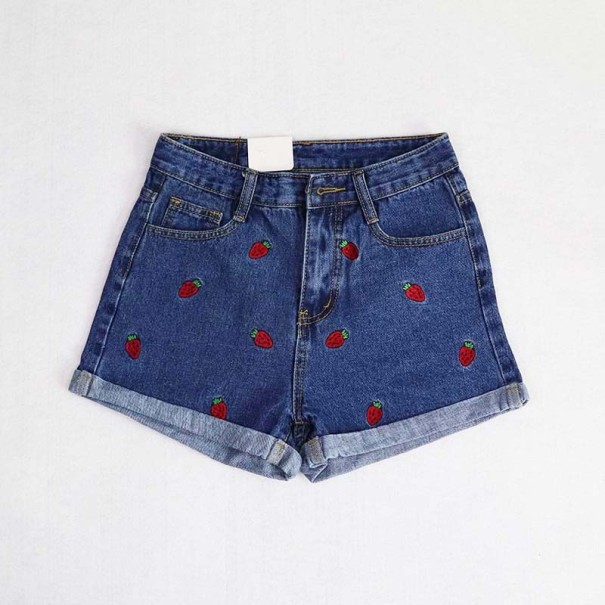 Denim-Shorts für Frauen mit Marienkäfern J1084 dunkelblau XS