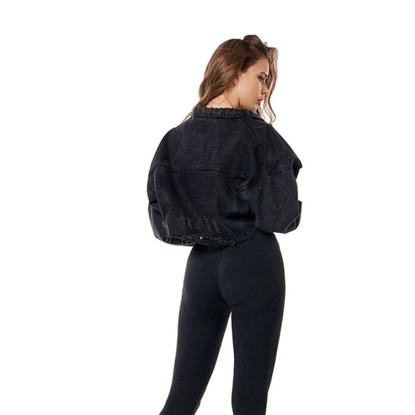 Denimjacka för dam svart A1839