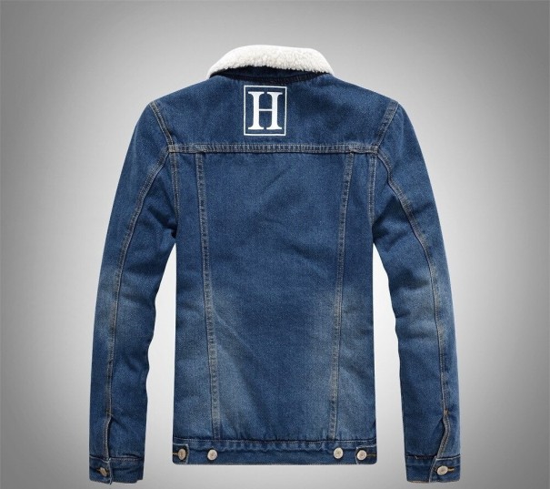 Denimjacka för herr med päls F1313