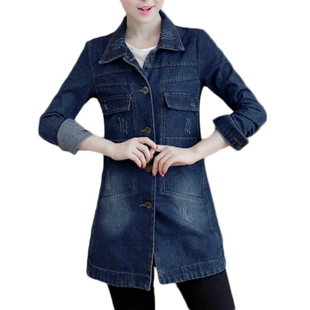 Denimkappa för kvinnor P1981 mörkblå S