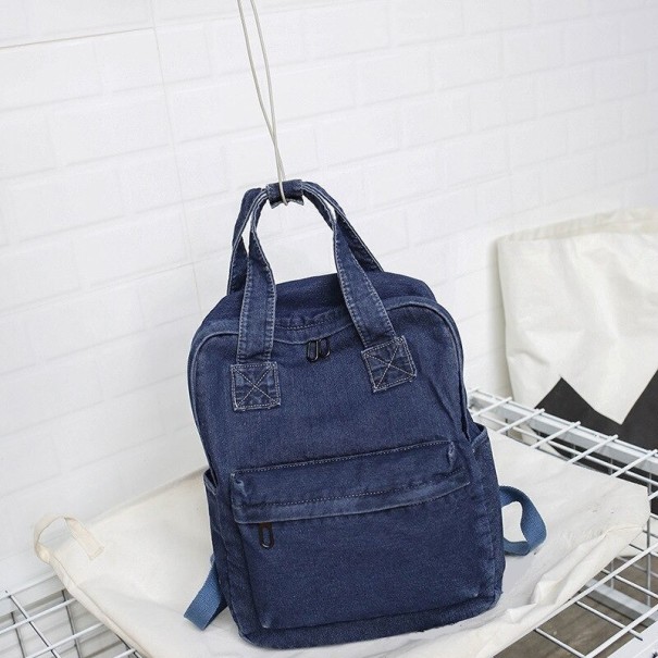 Denimryggsäck för kvinnor mörkblå