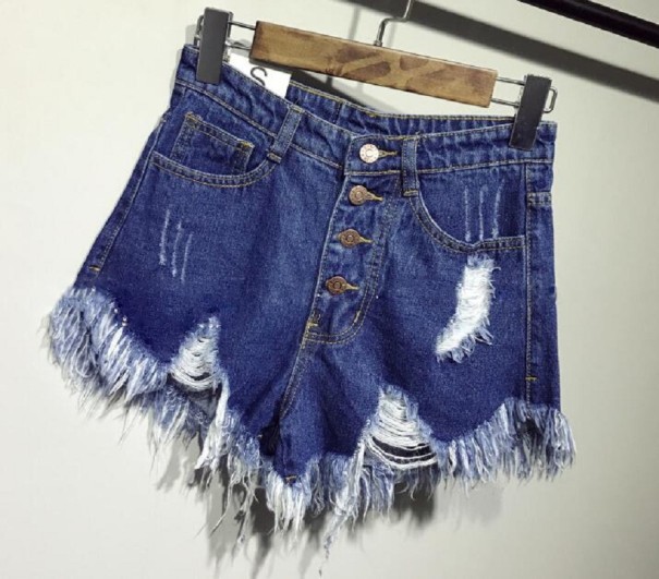 Denimshorts för kvinnor - Mörkblå S