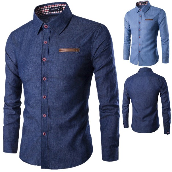 Denimskjorta för herr F673