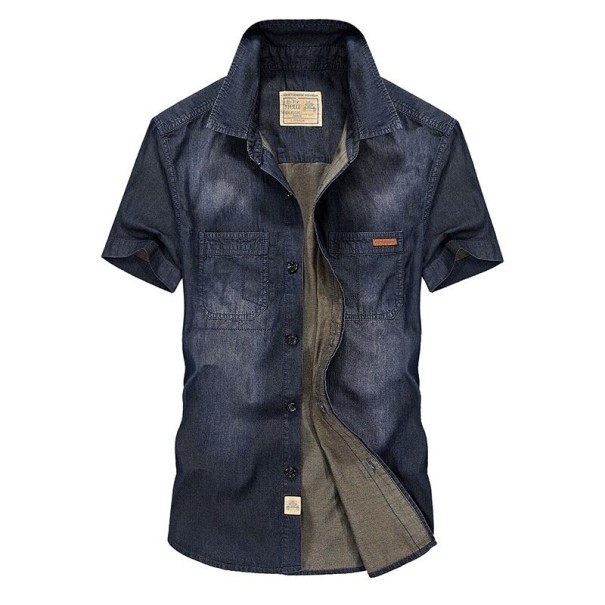 Denimskjorta för herr F794 ljusblå L