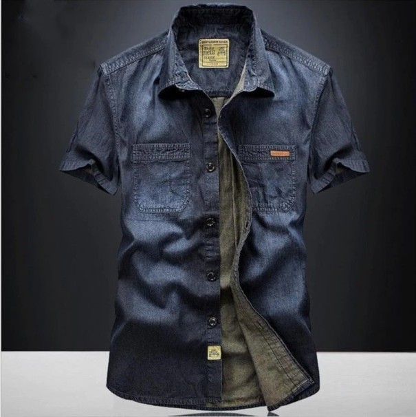 Denimskjorta för herr F794