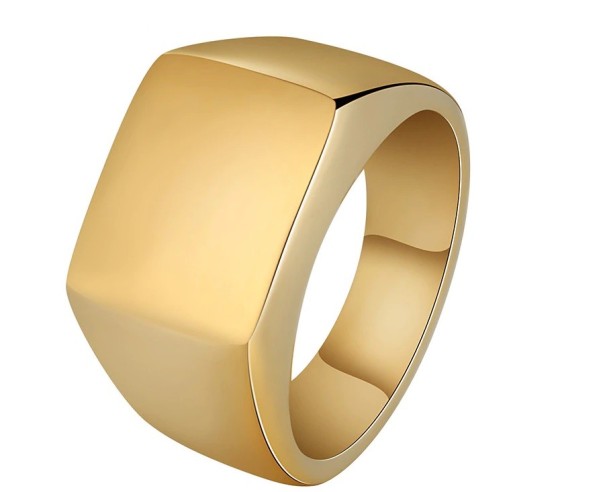 Der Herrenring trägt das Motiv J2227 golden 13