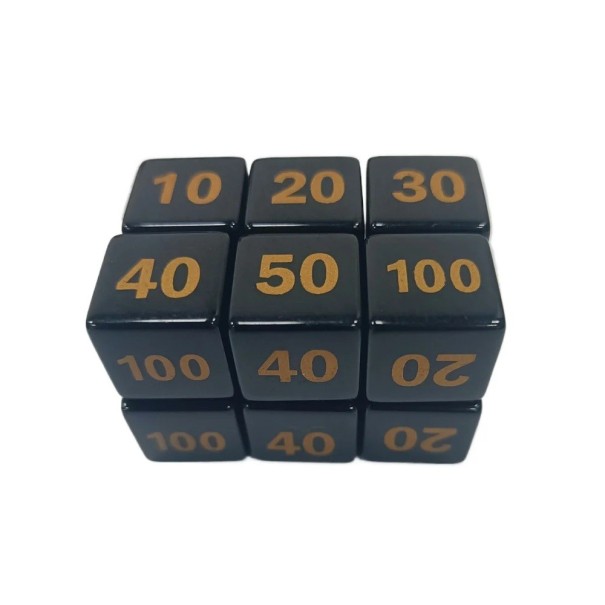 Dés de combat 10 pcs Dés acryliques pour Pokémon jeux de société marquage de combat accessoire de jeu noir