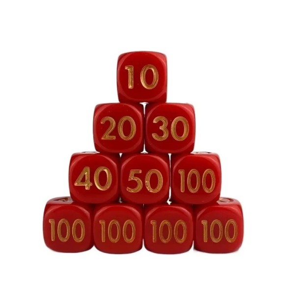 Dés de combat 10 pcs Dés acryliques pour Pokémon jeux de société marquage de combat accessoire de jeu rouge