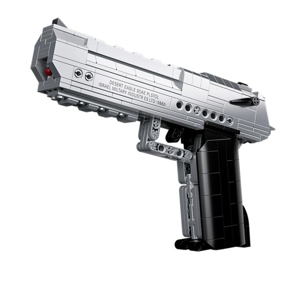 Desert Eagle semi-automatisch pistool bouwpakket 360 stuks 23 x 5 x 14 cm Model gemaakt van stenen Speelgoedpistool voor kinderen Realistisch opvouwbaar pistool 1