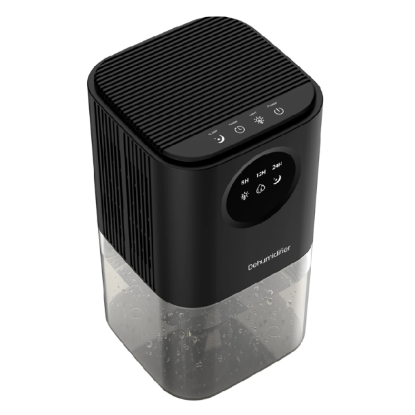 Déshumidificateur portable 1700 ml écran LED 7 couleurs de lumière Déshumidificateur silencieux pour la maison chambre bureau jusqu'à 350 ml noir