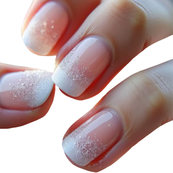 Design d'hiver ongles artificiels 24 pcs Forme carrée avec nœuds 3D Paillettes délicates pour manucure à domicile Art des ongles sur les mains 1