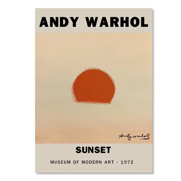 Design Nástenný Plakát 30 x 40 cm Naplemente Pop Art Stílusban Andy Warhol Vászonnyomtatás Keret Nélkül Modern Kép 1