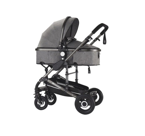 Designer-Kinderwagen grau