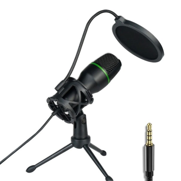 Desktop-Mikrofon mit 3,5-mm-Klinkenstecker für Computer und Laptop Einstellbarer Halter Rauschfilter Treiberlos Plug-and-Play 1