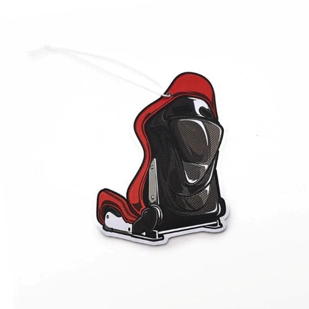 Désodorisant suspendu pour voiture design siège de sport porte-clés rouge noir décoration intérieure du véhicule 1