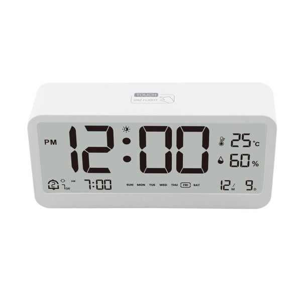 Despertador LED digital com temperatura e humidade 13,6 x 6,3 x 3,4 cm Dois despertadores Funcionamento silencioso Despertar gradual Modo nocturno 1