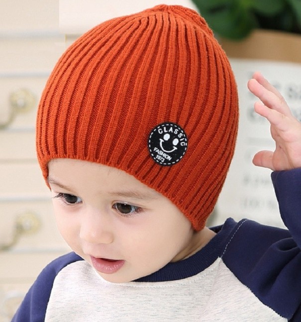 Dětská beanie čepice oranžová