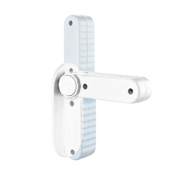 Dětská bezpečnostní pojistka na dveře pákový zámek 8 x 8,5 x 4,4 cm otočný mechanismus 0–180° univerzální ochrana kliky 1