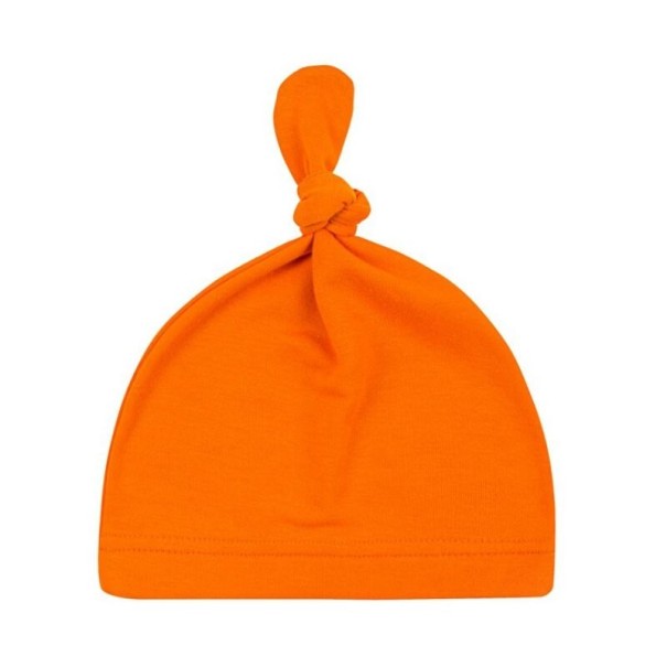 Dětská čepice s uzlem oranžová