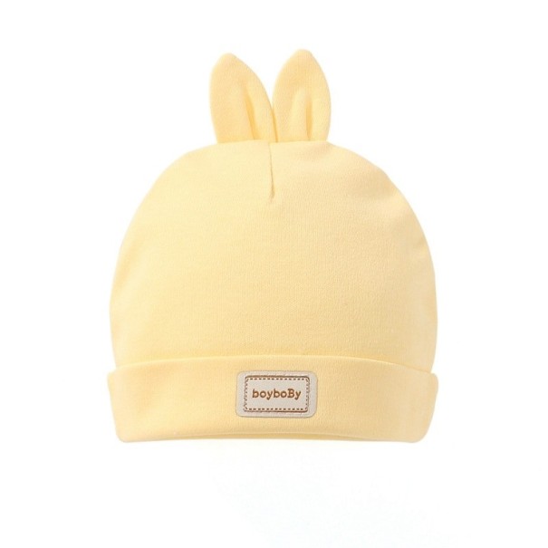 Detská čiapka s uškami žltá 2