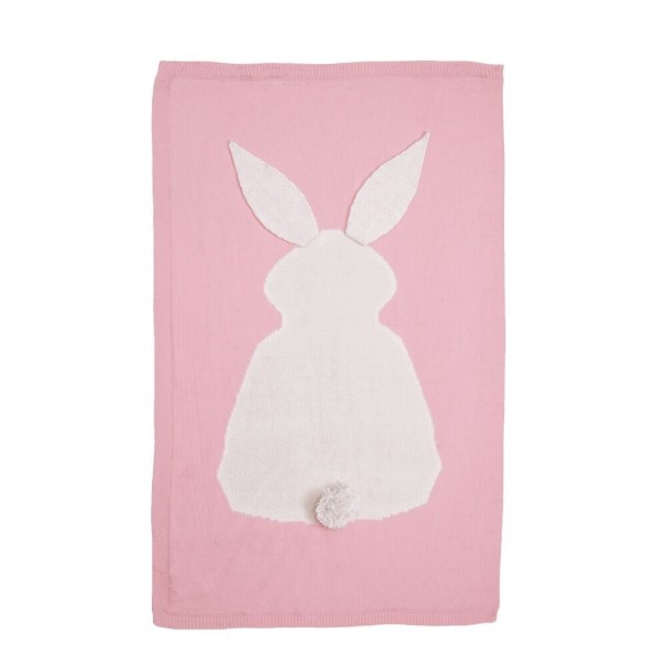 Detská deka s králikom ružová